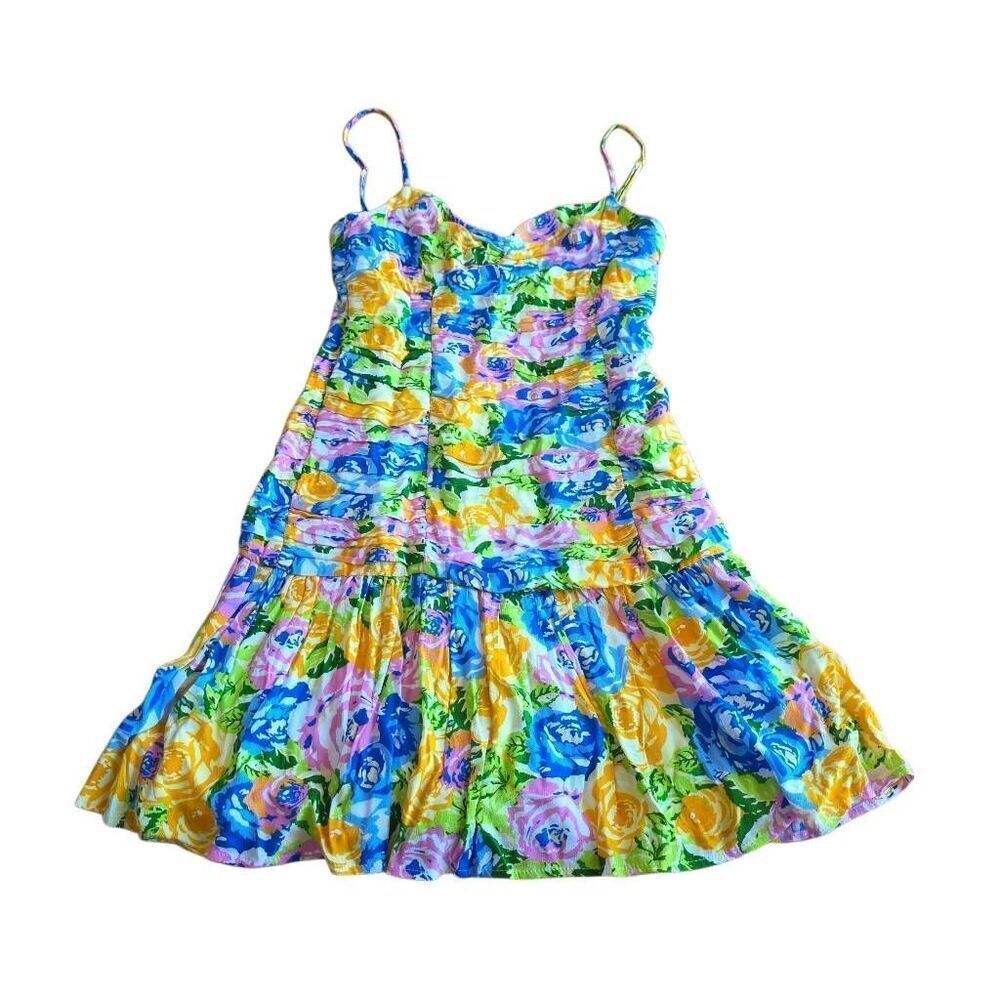 Zara womens Sz S multicolor floral Spaghetti straps mini dress NWOT